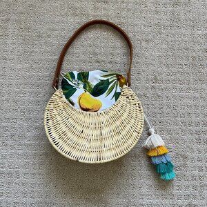 Structured Rattan Shoulder Bag Handmade in Vietnam
